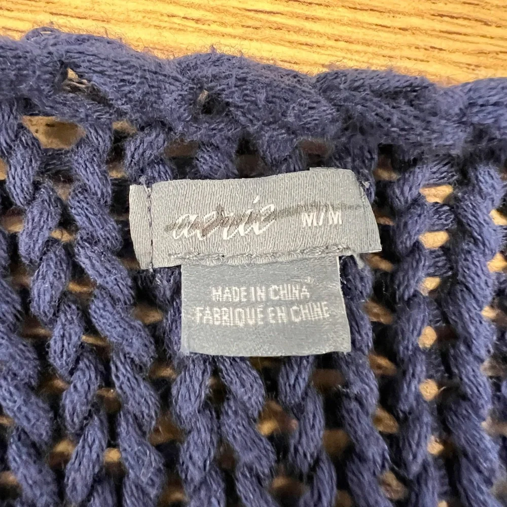 Aerie Cropped Navy Blue Cardigan - Picture 3 of 5